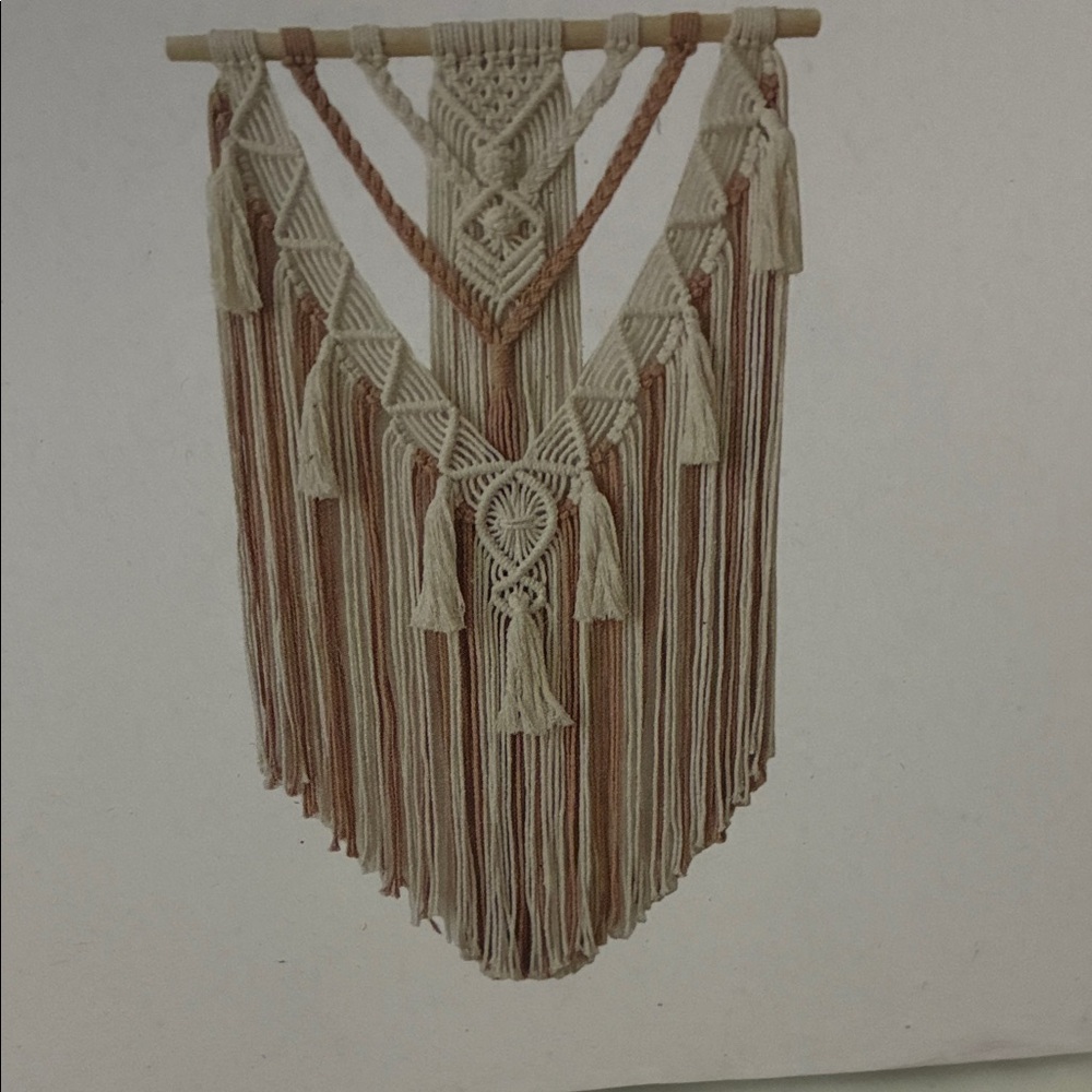 Bliss Boho Macrame Tapestry in Cream and Brown